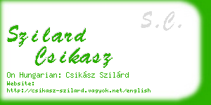 szilard csikasz business card